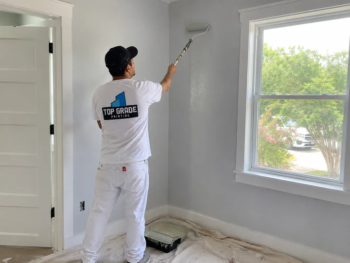Interior painting in progress